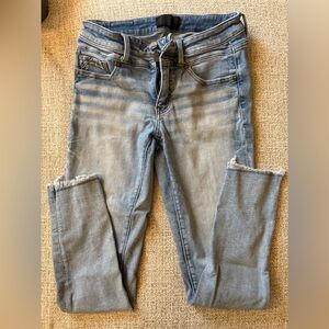 Buckle Stylish Light Blue Women's Jeans